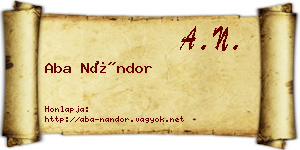 Aba Nándor névjegykártya